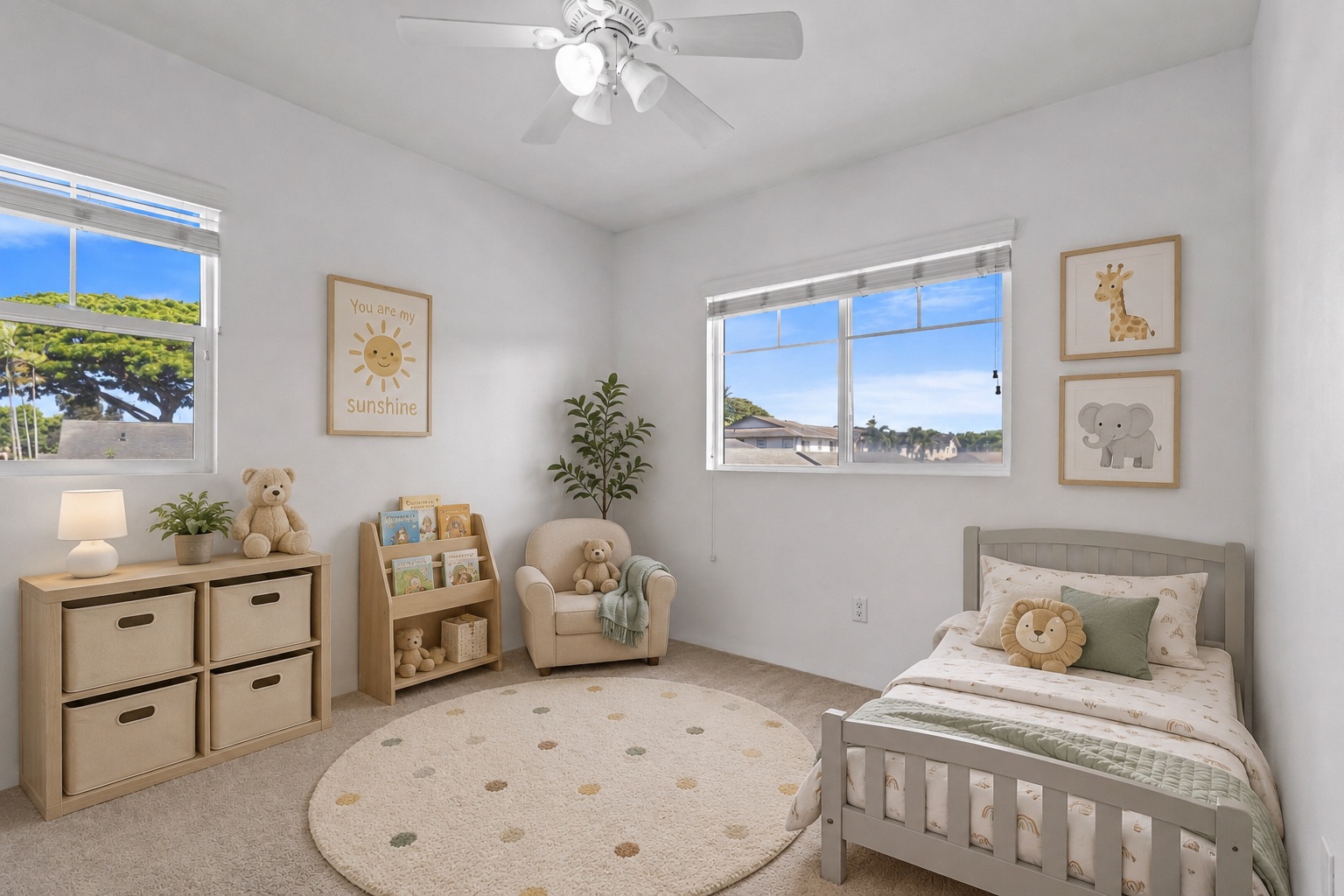 Third bedroom styled as a nursery / kids' room